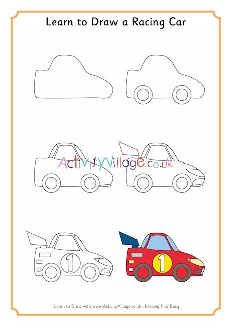 🏎 How to Draw a Fast Race Car  Easy Drawing for Kids 