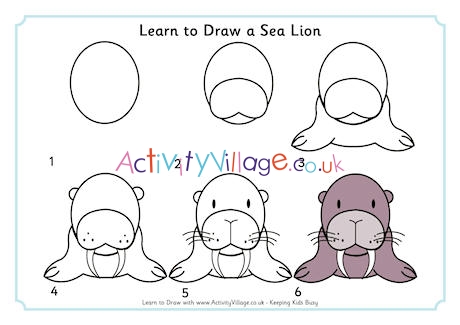 Learn How to Draw a Sea Lion for Kids Animals for Kids Step by Step   Drawing Tutorials