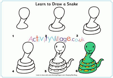 easy drawings of snakes