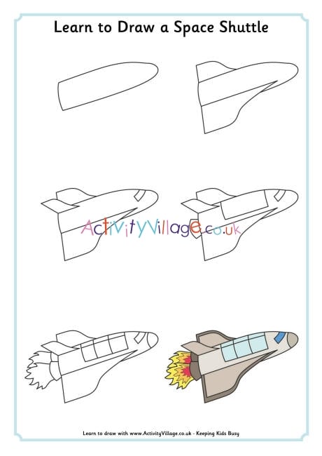 space shuttle drawing for kids