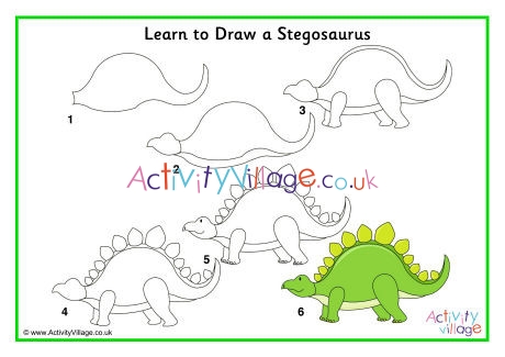 how to draw a dinosaur t rex stegasaurus drawing simple