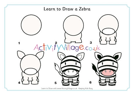 How to Draw a Zebra - Chibi - Easy Pictures to Draw - YouTube