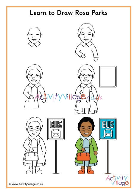 how to draw rosa parks