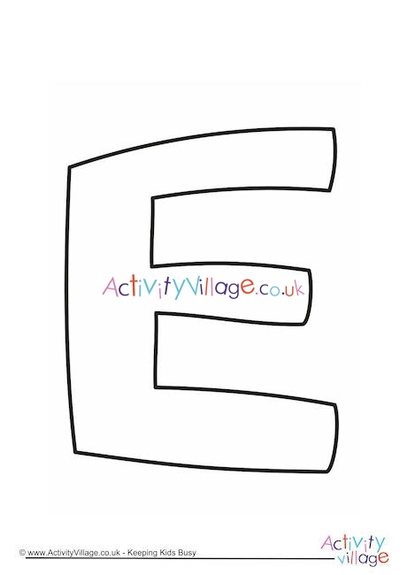 Letter Template Upper Case E Quirky