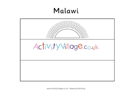 Malawi flag colouring page