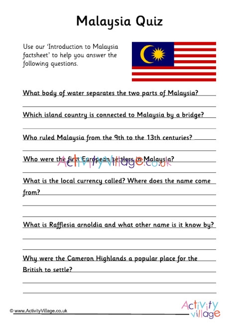 malaysia tourism quiz