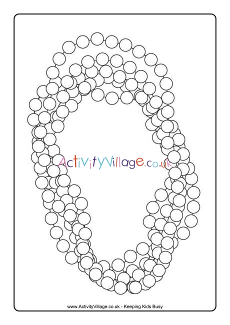 Mardi Gras beads colouring page