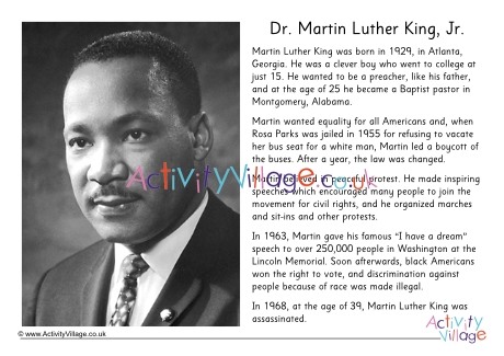 biography martin luther king short