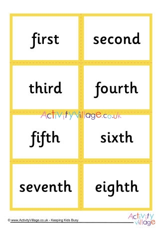 mix and match ordinal number word cards