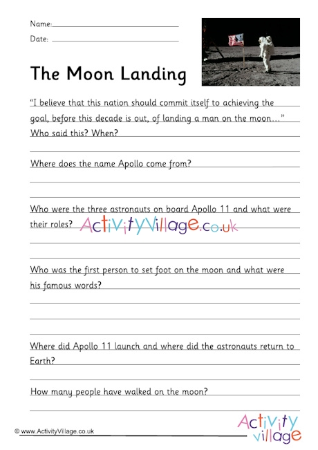 nasa moon landing problem solving activity