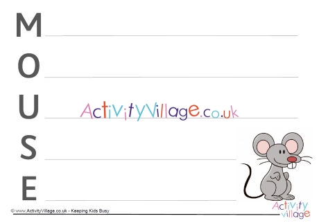 Mouse acrostic poem printable