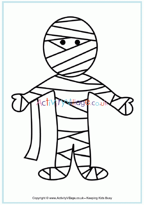 Mummy colouring page