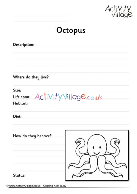 octopus worksheet