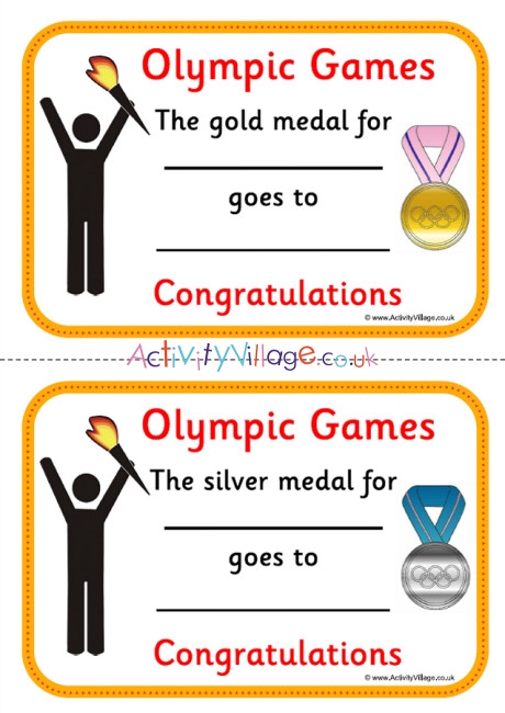 Free Printable Olympic Certificates