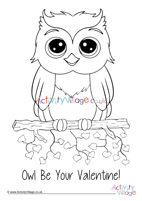 valentine owl clip art black and white