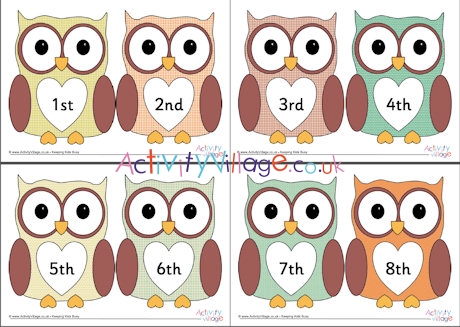 owl ordinal numbers 1 10