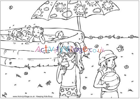 Sunny Day Colouring Page