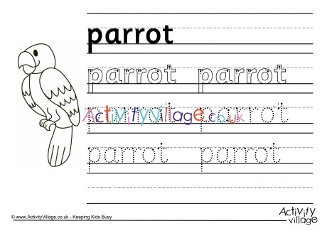 Parrot Handwriting Worksheet