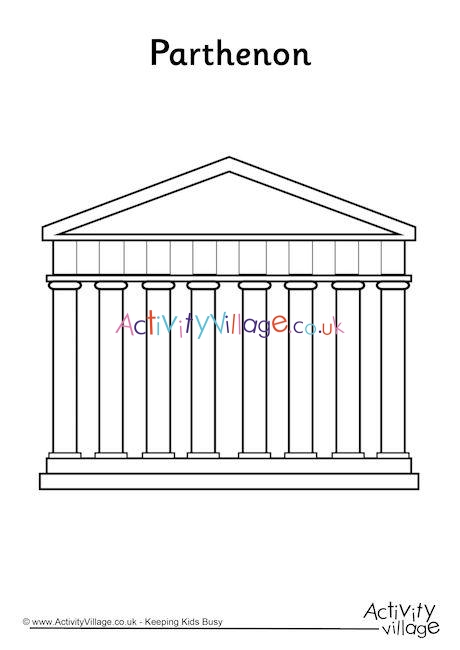 parthenon drawing for kids