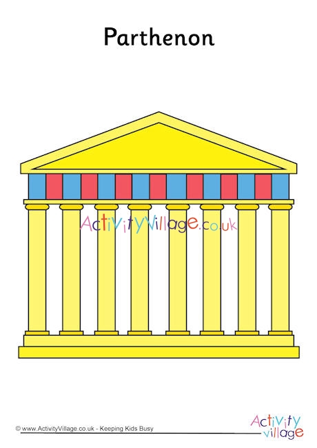 parthenon drawing for kids