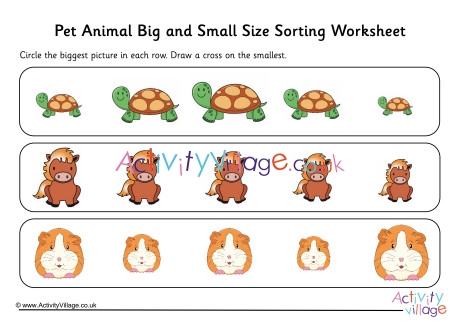 Big Or Small Animal Free Activities online for kids in
