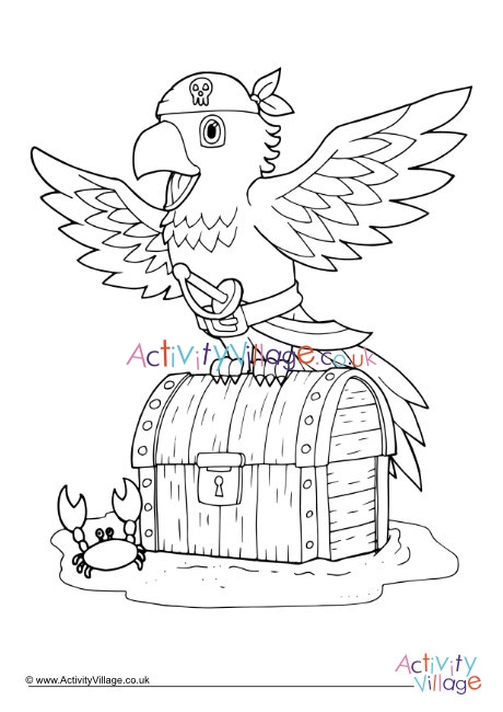 pirate parrot coloring page