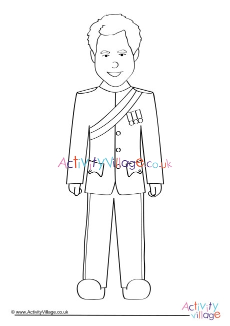 Prince Harry Colouring Page 3