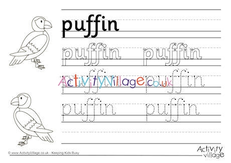 Puffin Handwriting Worksheet