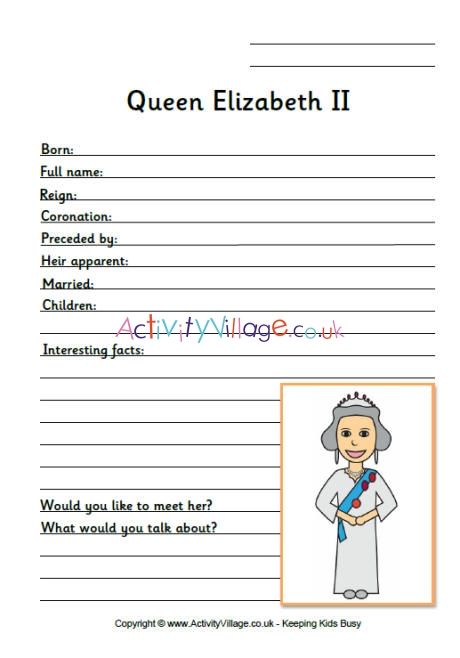 Queen Elizabeth Worksheet