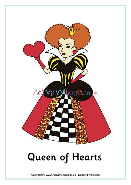 alice in wonderland queen of hearts drawing