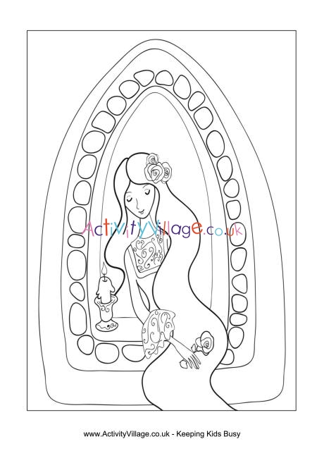 Rapunzel colouring page