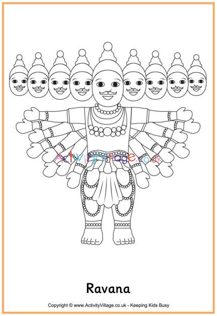 Line art sketch of Ravana for Dussehra concept. 25326283 Vector Art at  Vecteezy