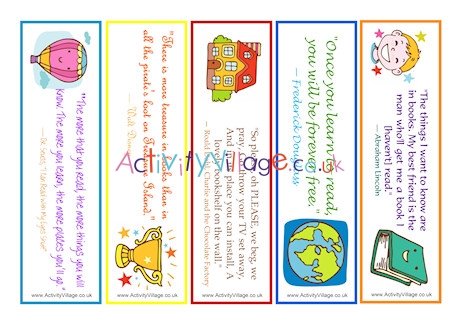 reading quotes for kids bookmarks