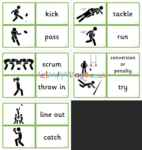 Rugby matching cards