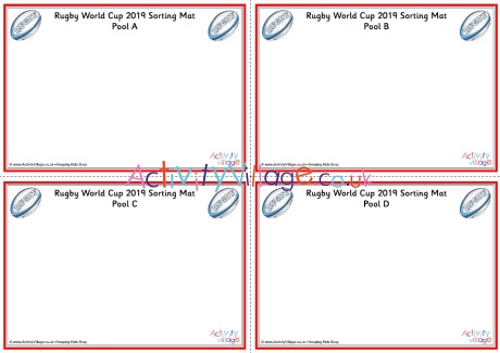 Rugby World Cup 2019 Pool Sorting Mats