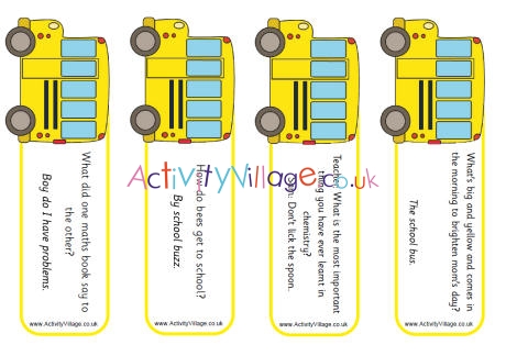 School Bus Bookmarks - Jokes