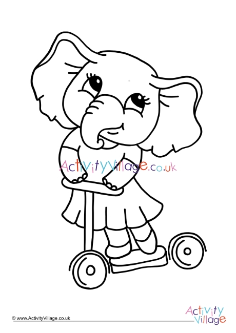 baby elephant coloring page
