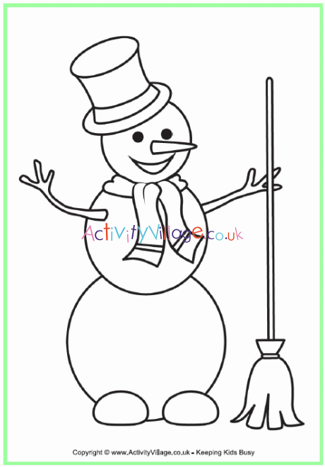 Snowman colouring page 2