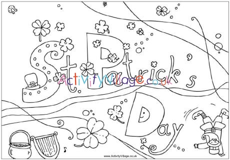 st patricks day colouring page 1