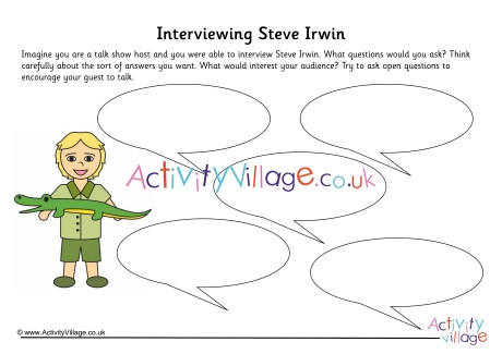 Steve Irwin Interview Worksheet