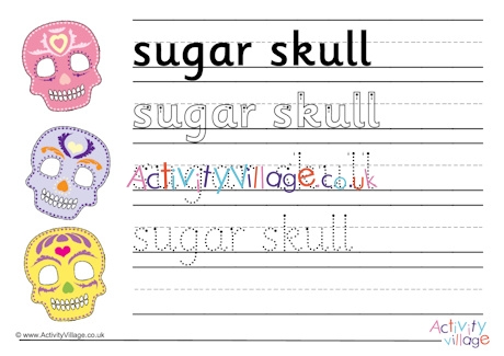 Sugar Skull Handwriting Worksheet