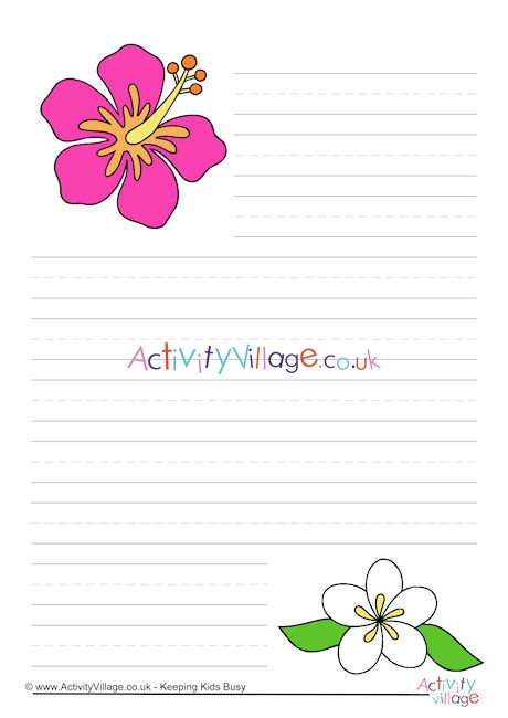 flower border lined paper