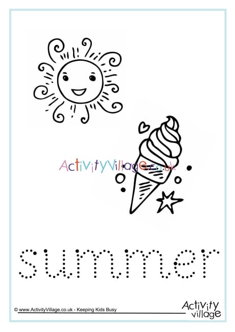 summer word tracing