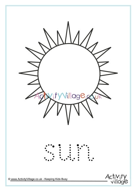 sun word tracing