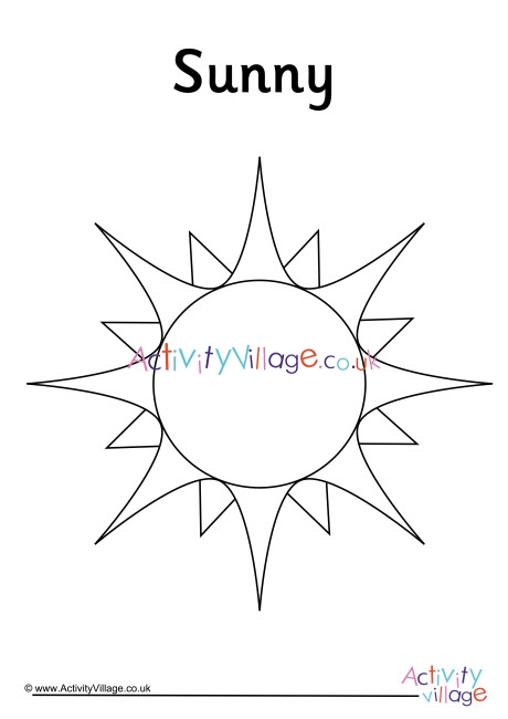 Sunny Weather Symbol Colouring Page