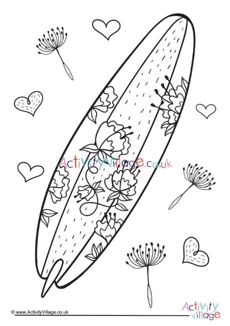 free to print surfboard coloring pages