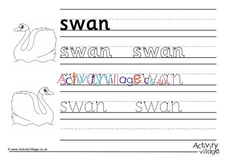 Swan Handwriting Worksheet