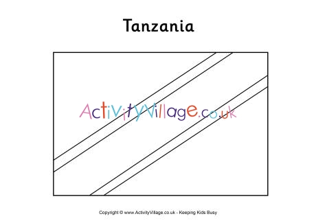 Tanzania flag colouring page