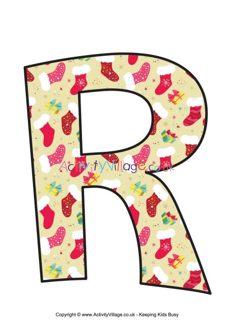 Traditional Christmas letter printable R 1