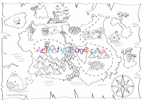 treasure map coloring pages for kids